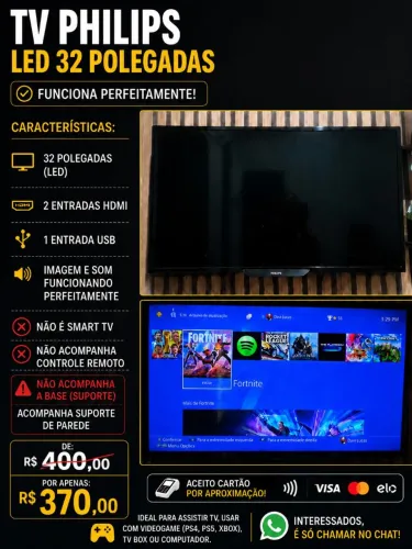Tv LED 32 polegadas Philips não é Smart TV