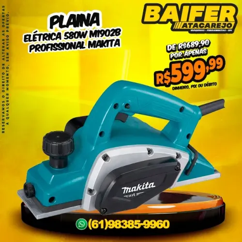 Plaina Elétrica 580w M1902b Profissional Makita