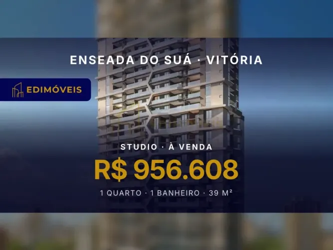 Enseada do Suá| Studio 1 quarto com segurança 24h e lazer completo