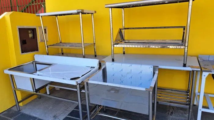 Ac bancada com 2 pias inox