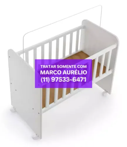 Berço com Colchão Impermeável MDP Branco D20 Novo na Caixa