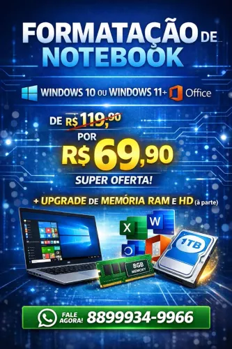 Instalação windows 11, 10, 7 + Office 
