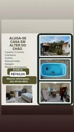 CASA POR TEMPORADA EM ALTER DO CHÃO 