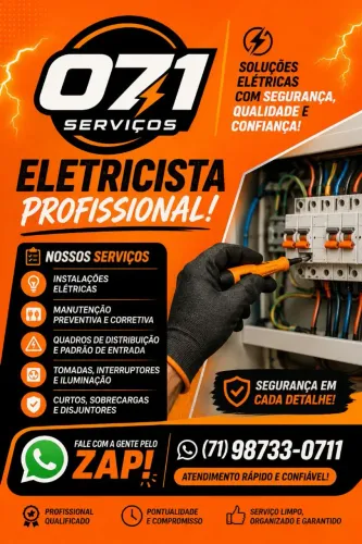 Eletricista alta patente profissional prédio indústria e residencial