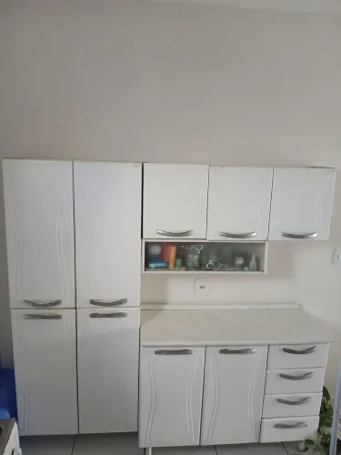 Armário cozinha 4 peças ferro aço branco