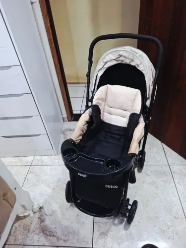 Carrinho de Bebê Cosco - Ótimo Estado - Bege/Preto