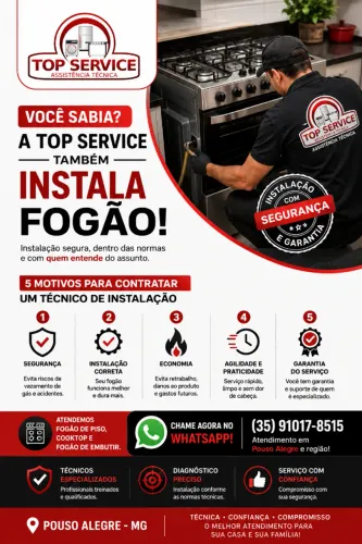Instalação de Fogão / Cooktop em Pouso Alegre