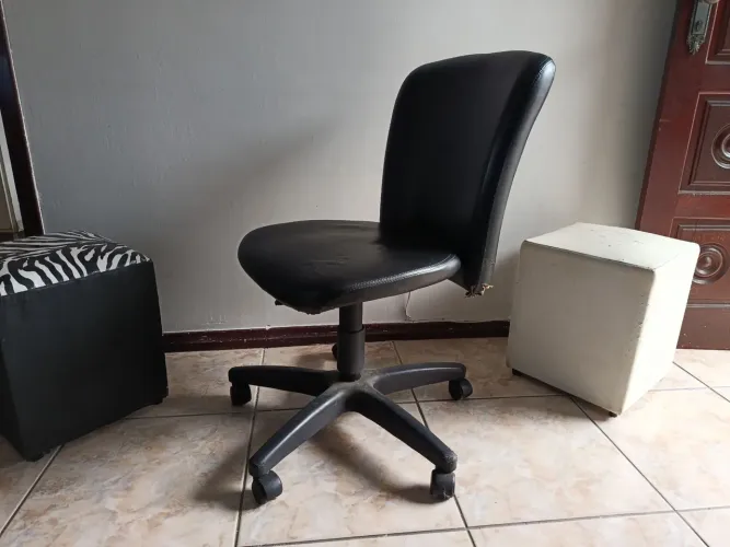Cadeira Giratória Com Regulagem de Altura e Rodinhas