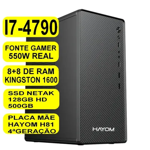 Computador i7 4790 16gb ram ssd hd monitor 15,6, mouse e teclado Placa Mãe Nova a melhor