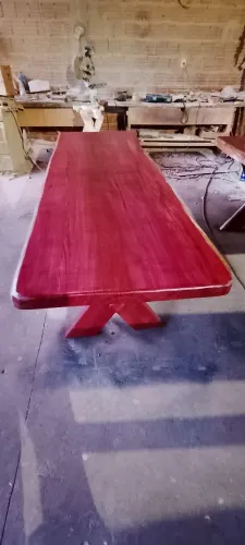 Mesa de madeira roxinho para varanda