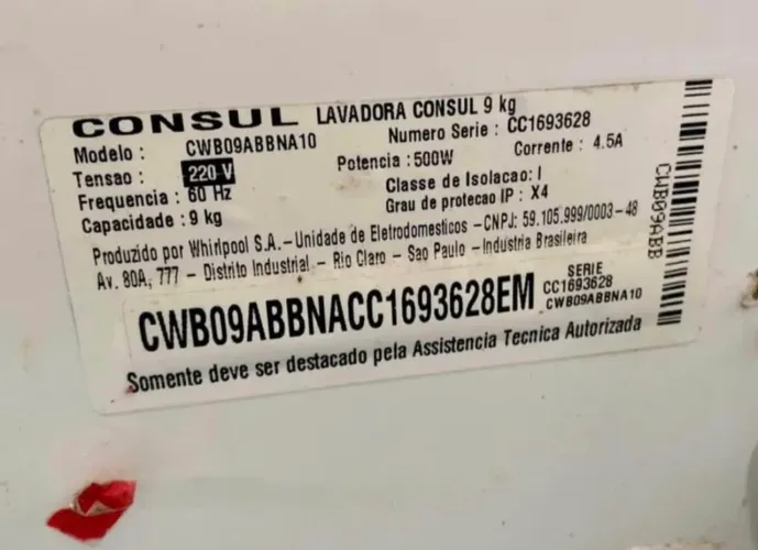 Máquina 9KG Cônsul
