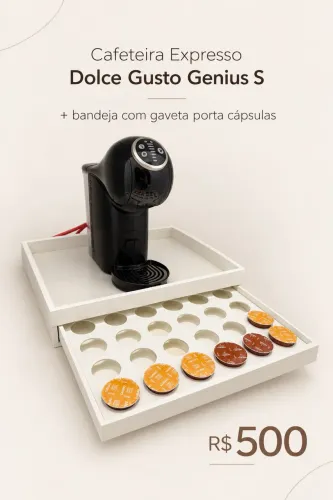 Cafeteira Expresso Dolce Gusto + Gaveta Porta Cápsulas