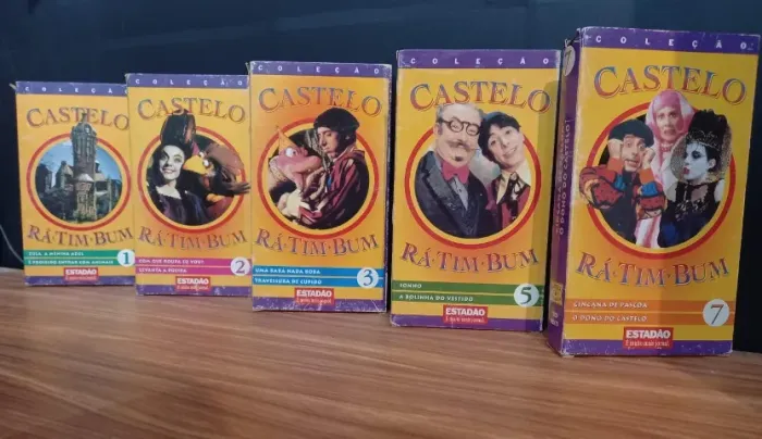 COLEÇÃO VHS CASTELO RA TIM BUM 1 2 3 4 5 7 ORIGINAIS 