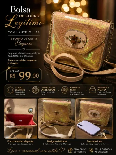 Bolsa de festa com lantejoula