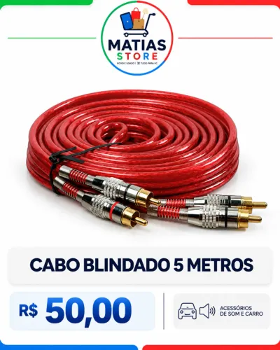 Cabo RCA Blindado 5 Metros 