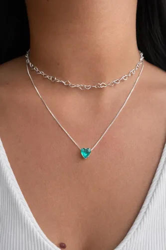 Choker e colar em prata 
