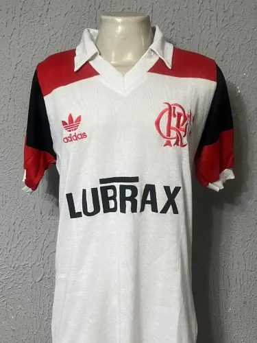 Camisa retro do Flamengo Jogo II Branca tamanho GG em tricot