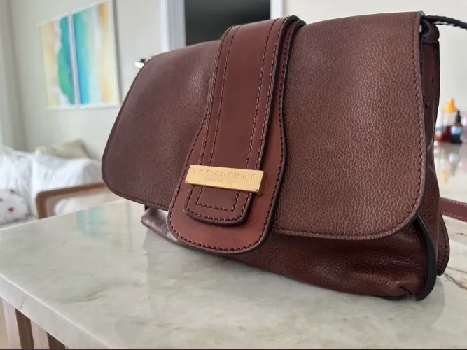 bolsa de couro - marca italiana - the bridge  
