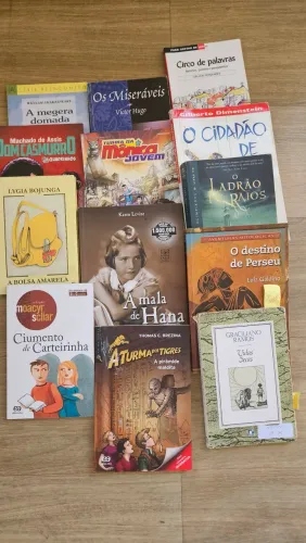 Livros de leitura Cidadao de Papel; A mala de Hana; Circo de palavras, Vidas Secas, etc.