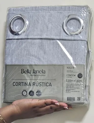cortina rústica Bella janela ( divido)( nova )