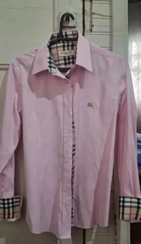 Camisa social burberry rosa