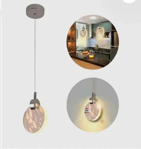 Pendente Luminaria Cristal Bolhas Led 7 w Prateado 6.500k Novo