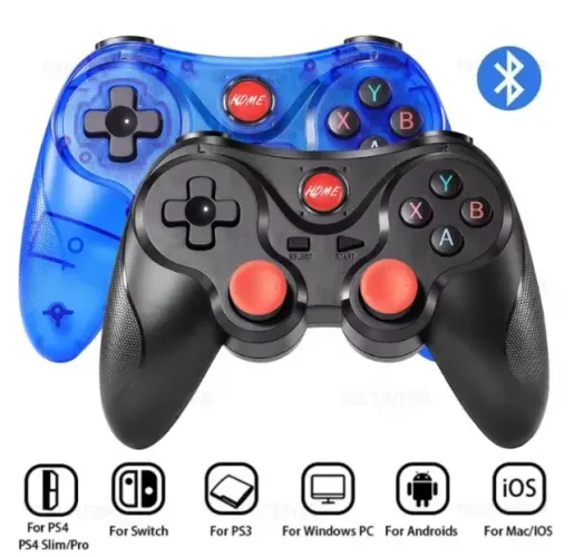 Controle Bluetooth Wireless Multiplataforma para PS4, PS3, Switch, PC, Android e iOS