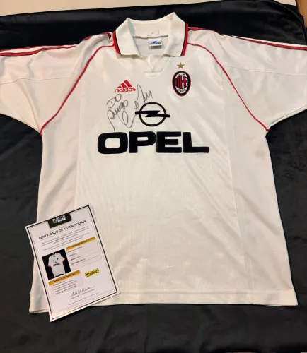 Camisa Milan retrô autografada pelo Cafu - com certificado