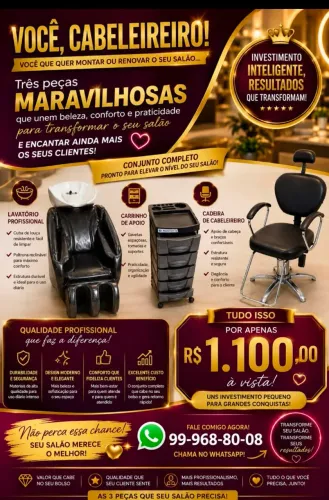 Conjunto para salão de cabeleleiro