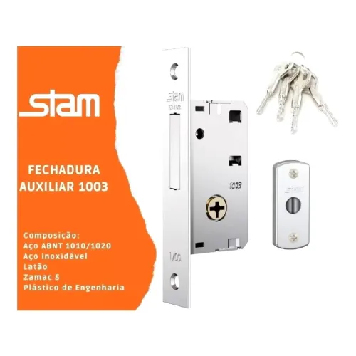 Fechadura Stam Tetra modelo 1003 Inox 
