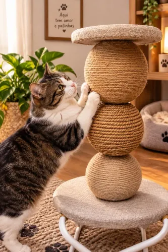 Arranhador Sisal Bola Tripla p/ Gatos