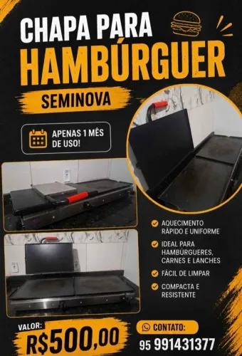 Chapa pra hambúrguer seminova