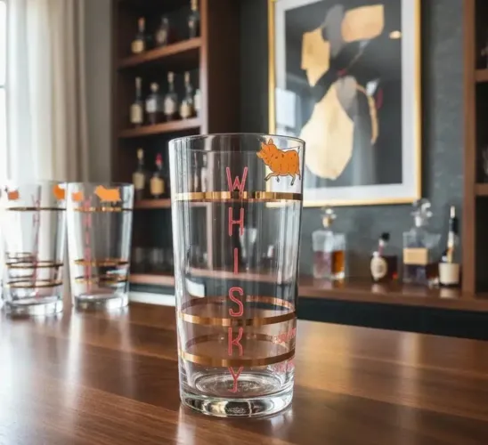 Jogo 6 copos long Drink whisky anos 50/60 barware