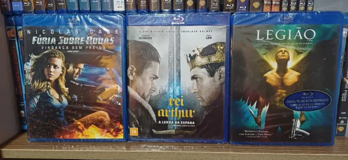 Blu-Ray FURIA SOBRE RODAS (Cage) + REI ARTHUR (2017, Jude Law) + LEGIÃO (Quaid, Bettany)