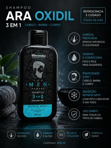 Shampoo 3x1 cresce, fortalece e hidrata 