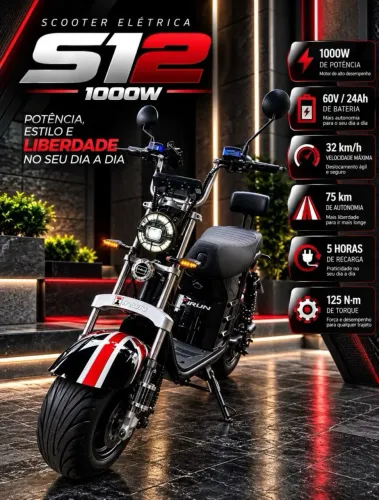 Scooter Elétrica S12 iRun 1000W (ZERO KM - SOMOS LOJA)
