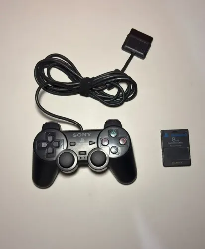 CONTROLE ORIGINAL PS2 + MEMORY CARD ORIGINAL 8MB