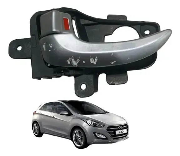 Maçaneta Interna Esquerda Porta Tras Hyundai I30 2013 A 2016 Preto Traseira