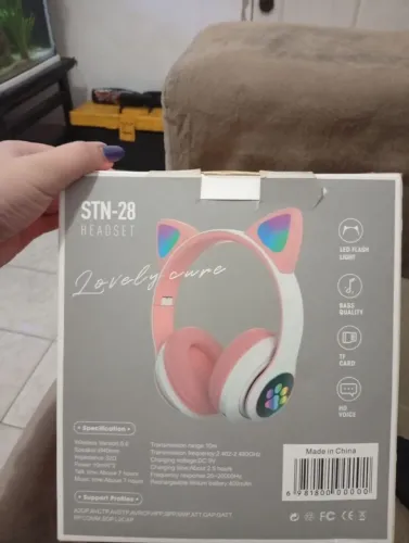 Fone headset de gato novo