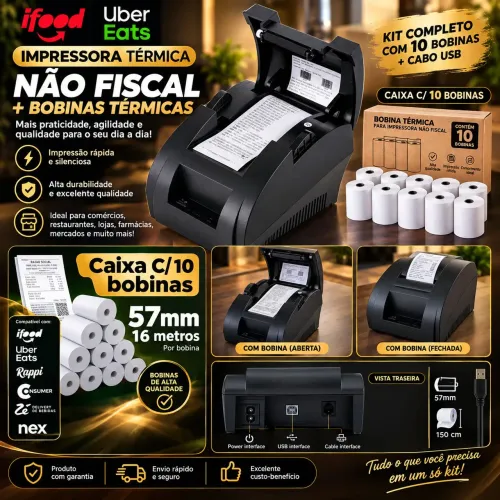 Impressora Termica Cupom Nao Fiscal 58mm Tickts Pc Bivolt Novo