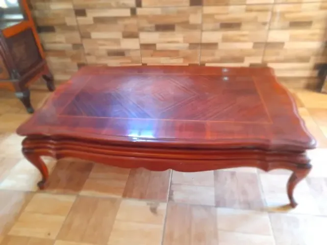 Mesa de centro em madeira maciça design inglês antiga anos 40 antiquario decoração móveis