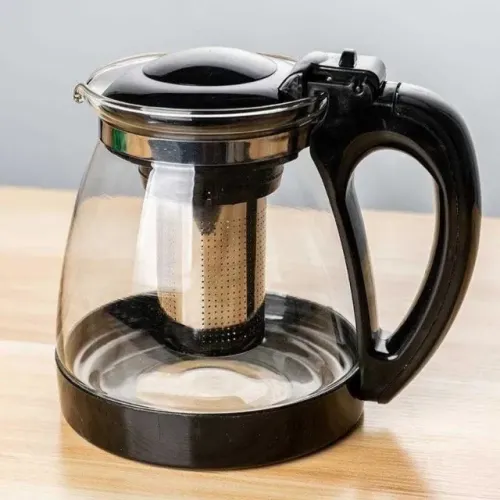 Chaleira De Vidro 1000ml Com Infusor coador em Metal