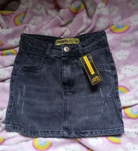 Saia jeans preta