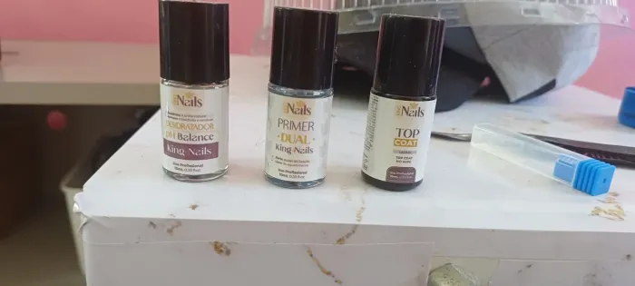 Preparadores king nails TOP COAT, PRIMER DUAL, DESIDRATADOR PH BALANCE