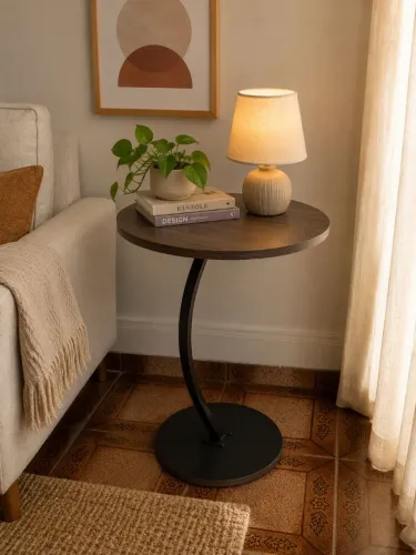 Mesa Lateral Multiuso para Sala, Quarto ou Escritório - Compacta e Funcional
