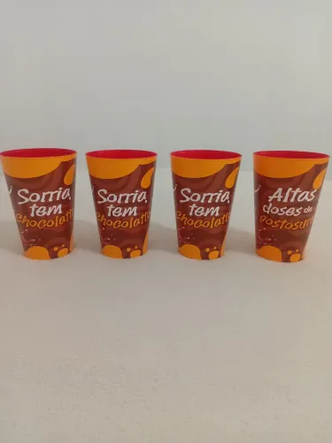 Conjunto 4 Copos Chocolatto 3 Corações - Novos e Exclusivos da Promoção