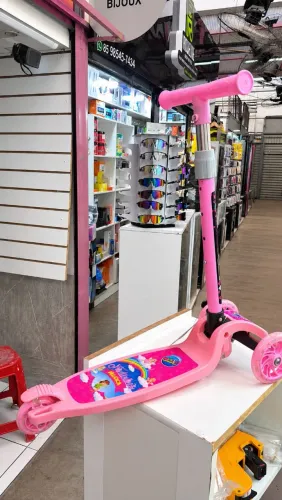 Patinete infantil Feminino Rosa | 3 Rodas com LED | Pronta Entrega