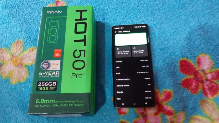 Infinix HOT 50 pro+ 256gb/8+8gb + fone bluetooth 