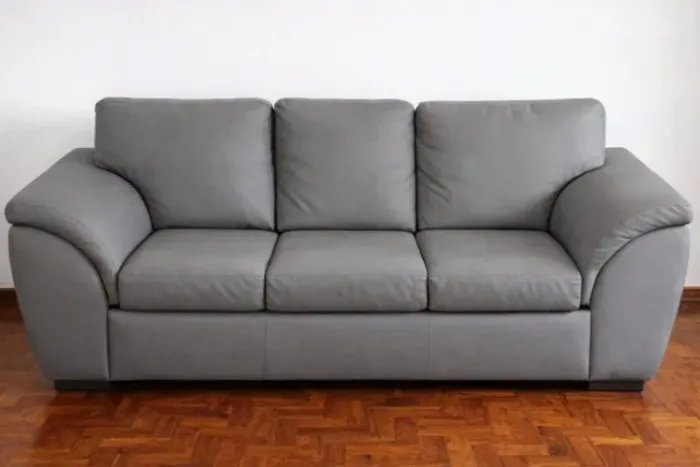 Conjunto Sofá 2 e 3 Lugares Corino Cinza