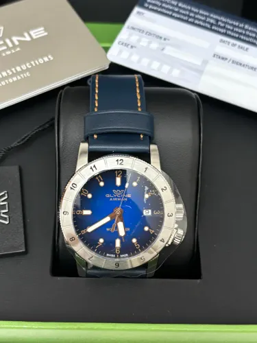 Relógio Glycine Airman GL1022 Suíço Original Quartz Safira | Novo Full Set